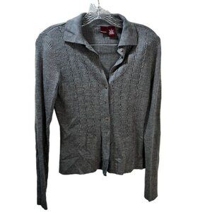 Merona Women's Grey Collared Cardigan‎ Sweater Small